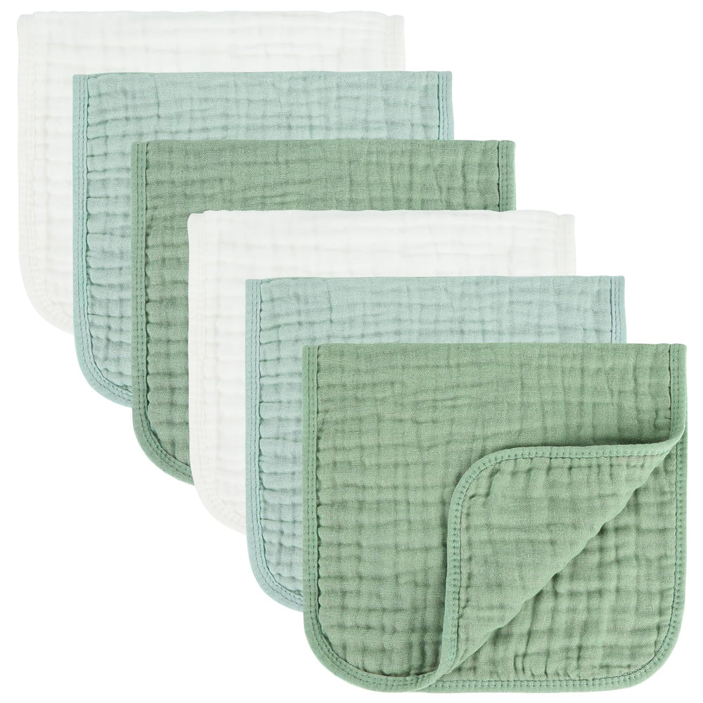 MIGIOL baby burp cloth set in white and green for gentle daily protection.