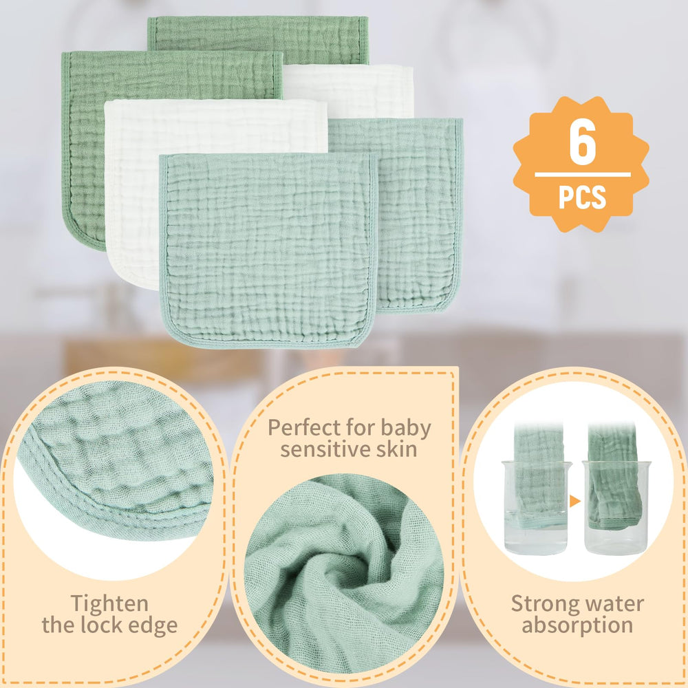 MIGIOL six-layer absorbent burp cloth for effective mess management.