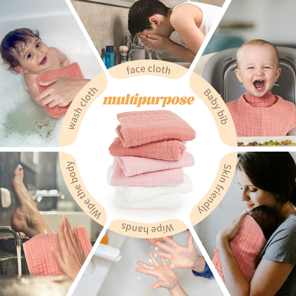 MIGIOL muslin burp cloth versatile uses like bibs, washcloths, or wipes