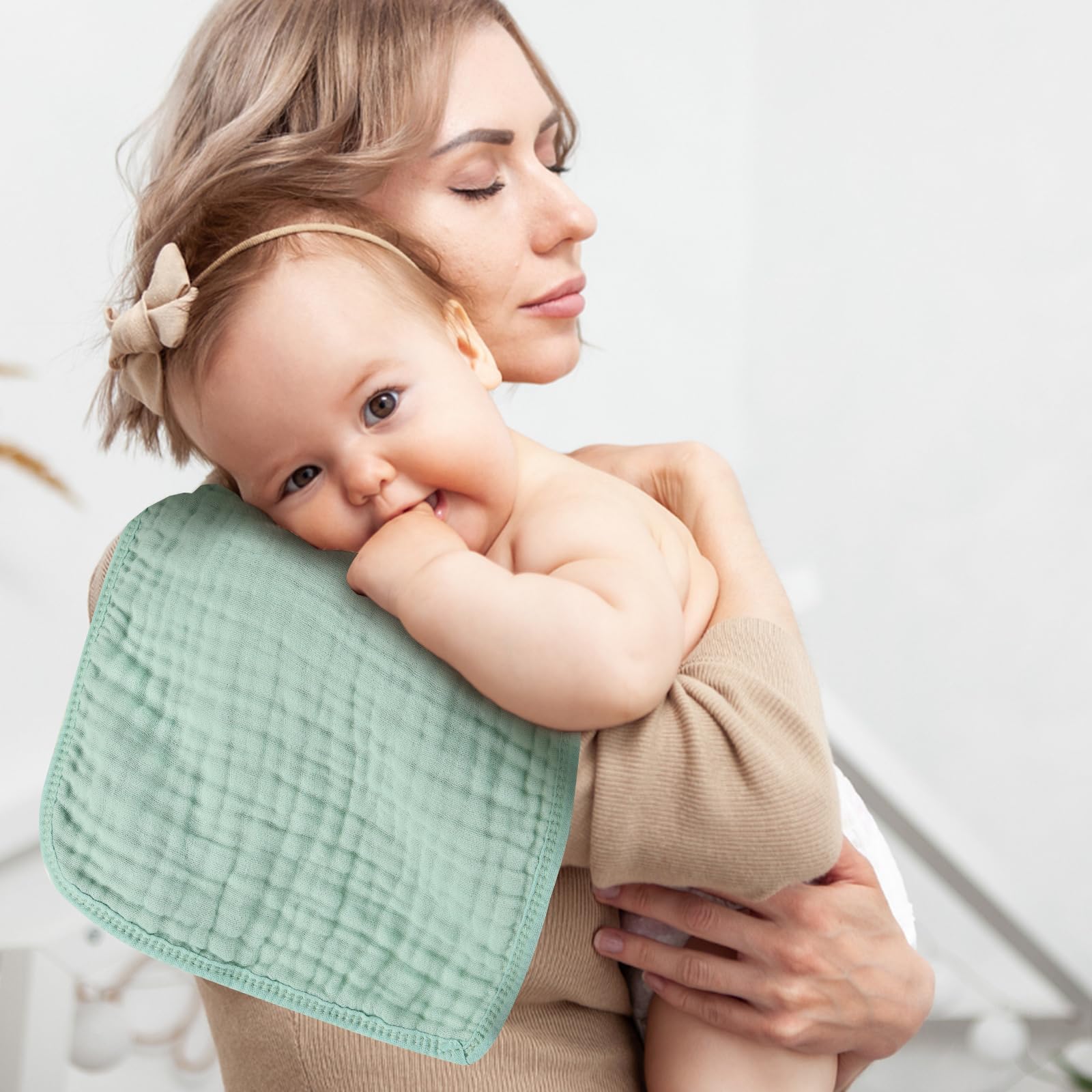 MIGIOL versatile burp cloth usable as bibs, washcloths, or towels.