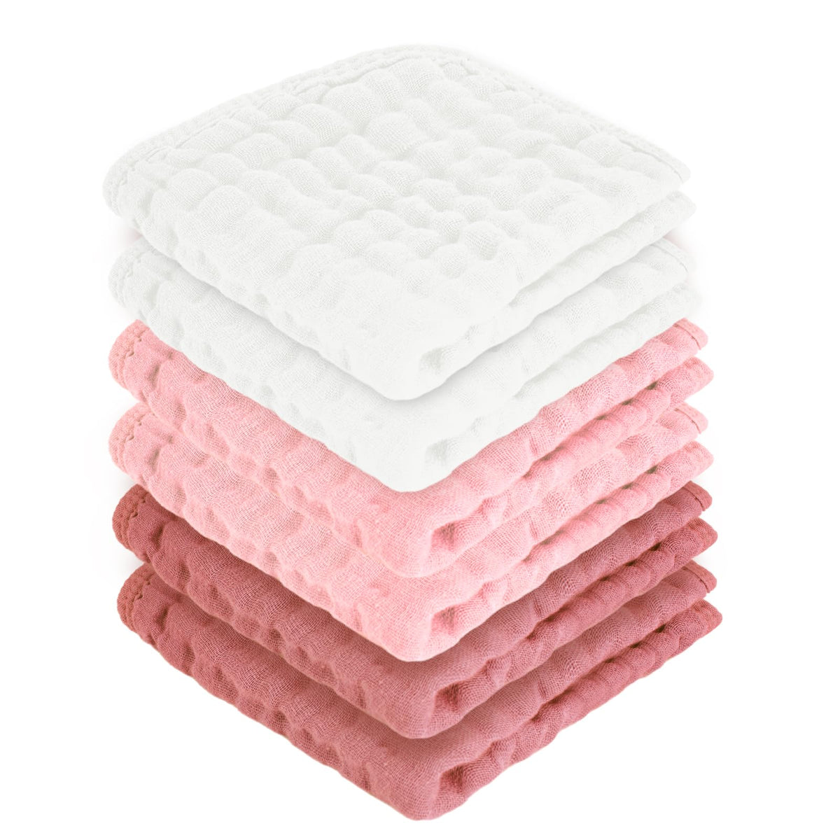 MIGIOL baby washcloths 12x12 white-pink pack; soft on delicate skin
