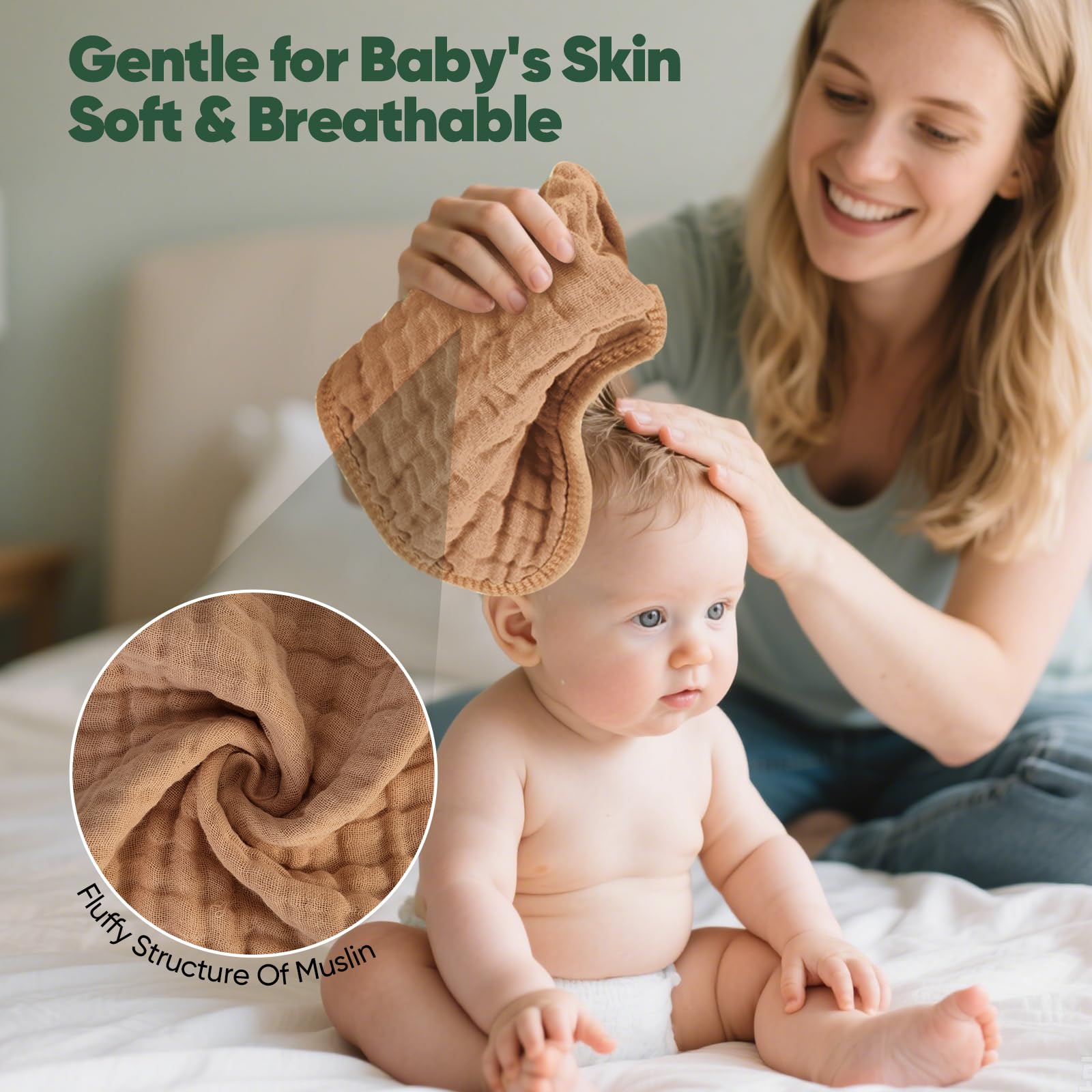 MIGIOL baby washcloths on-the-go usage; versatile travel towels