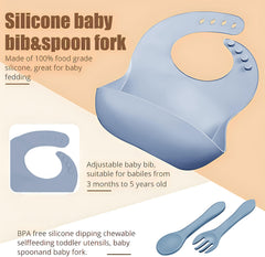 MIICASA silicone baby dining bib soft and durable for spills and splashes.