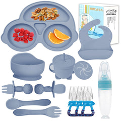 MIICASA silicone baby feeding bowl with suction keeps meals in place for mess-free dining.