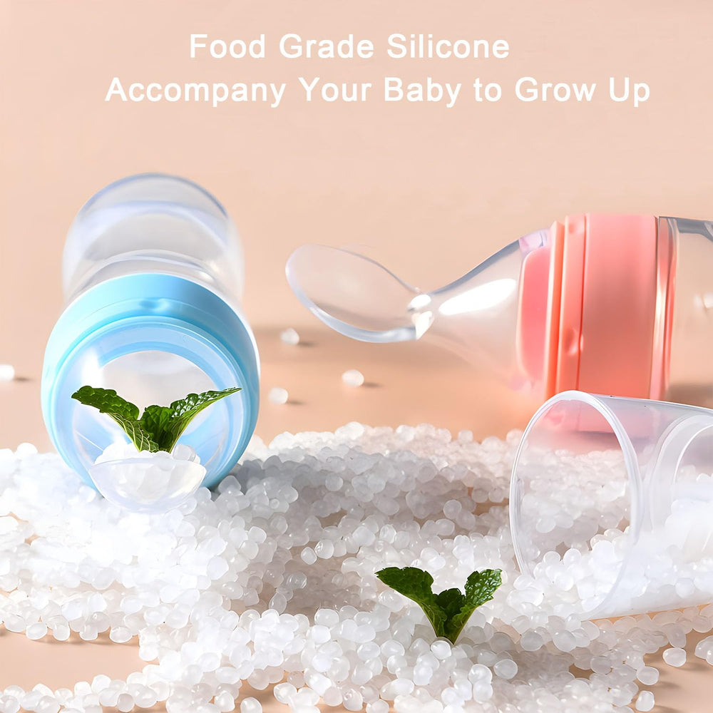 MIICASA silicone baby feeding fork with rounded tips safe chewing.