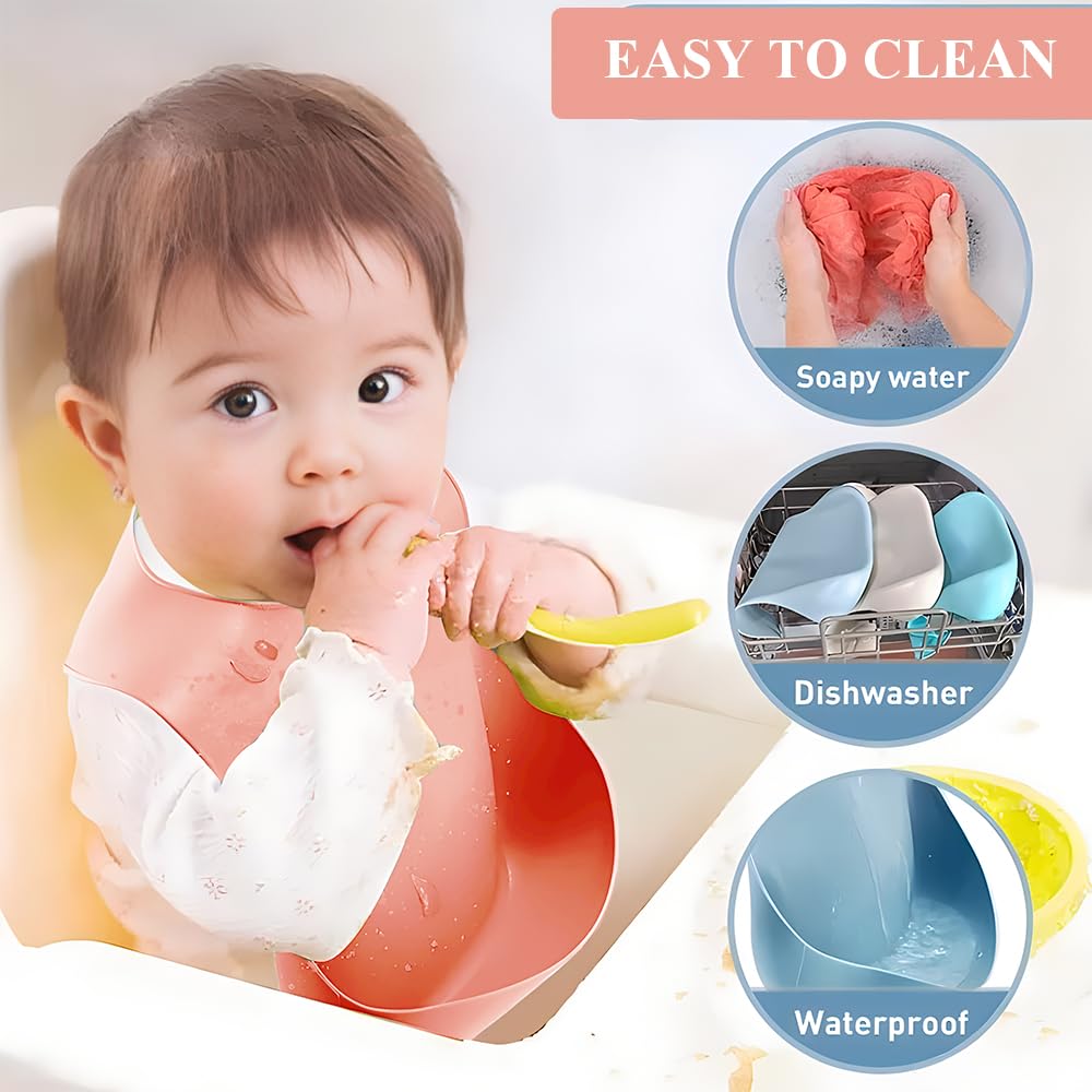 MIICASA silicone baby feeding plate shown with non-slip base for self-feeding.