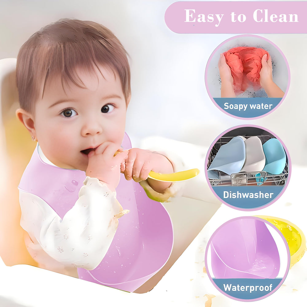 MIICASA silicone plate provides stable self feeding on high chair trays