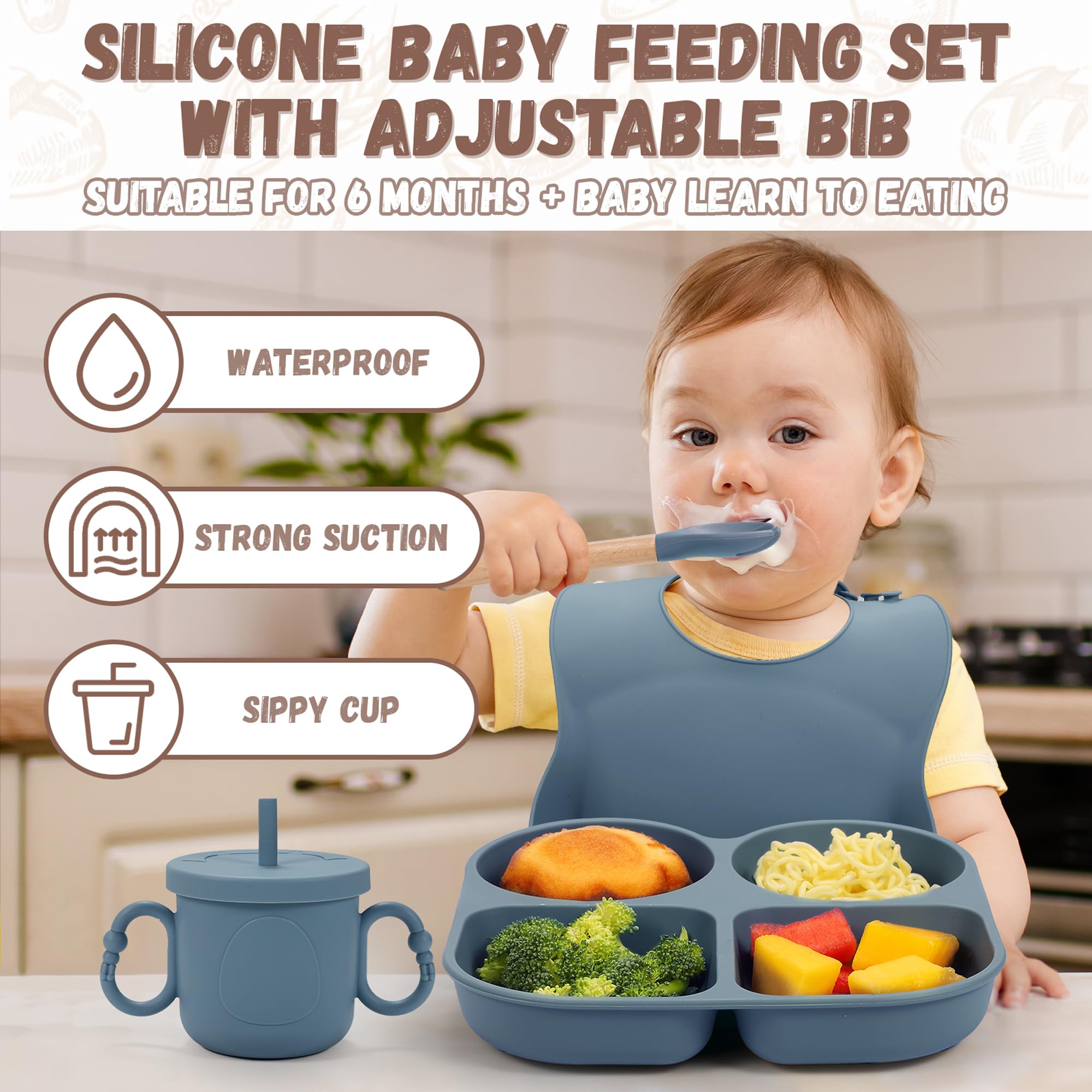 MIICASA sippy-cup with lid and straw supports independent drinking on the go.