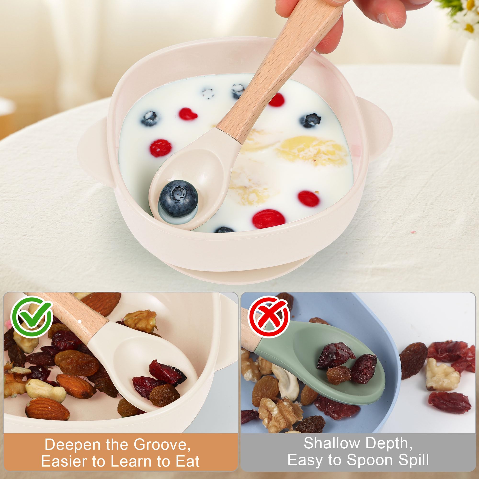 MIICASA spoon and fork set sized for tiny hands and safe gums