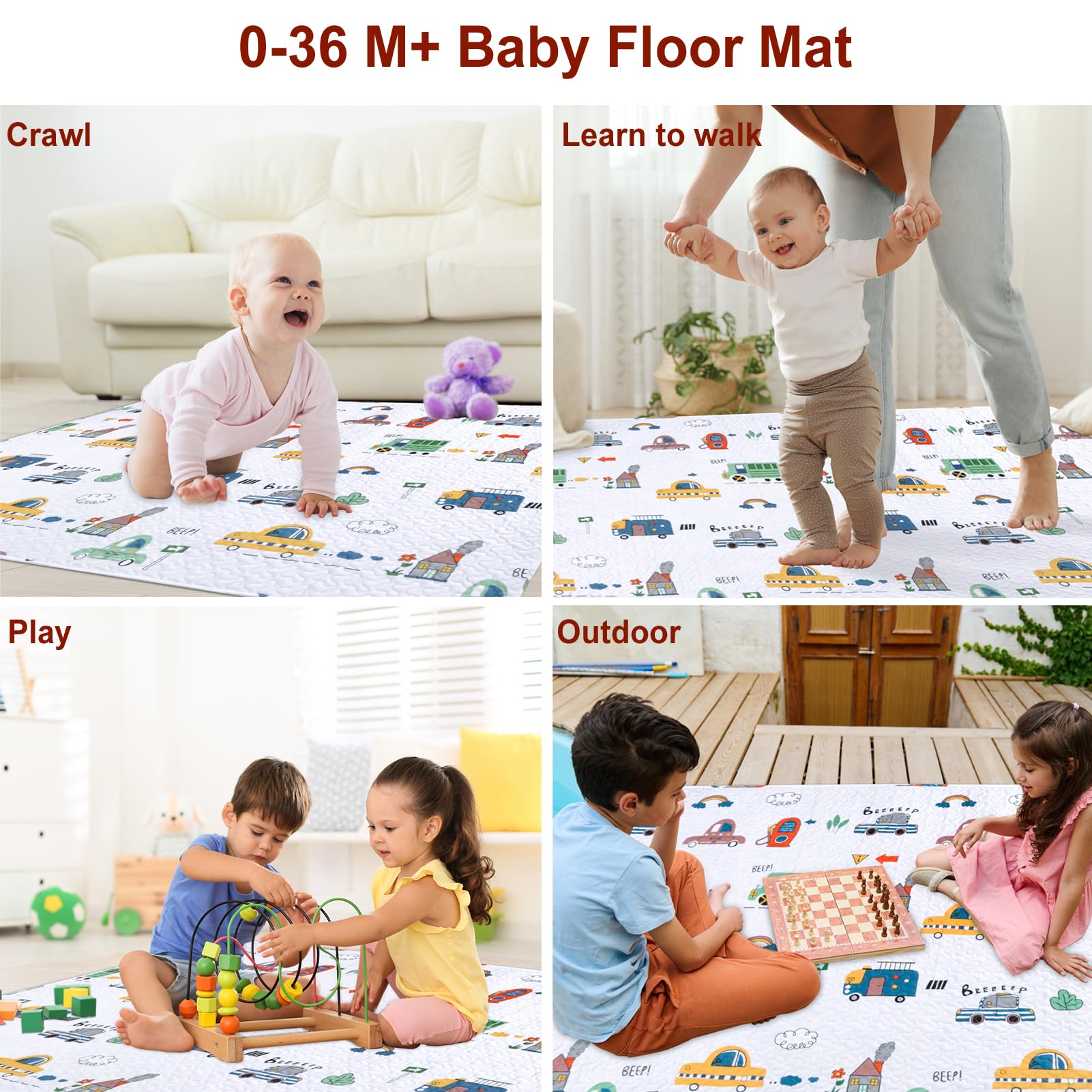 MIIMER 50x50 play mat soft surface – gentle on skin during playtime.