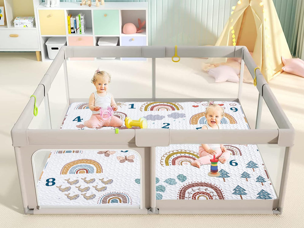 MIIMER Boho Rainbow travel-mat use demonstrating on-the-go versatility for families.