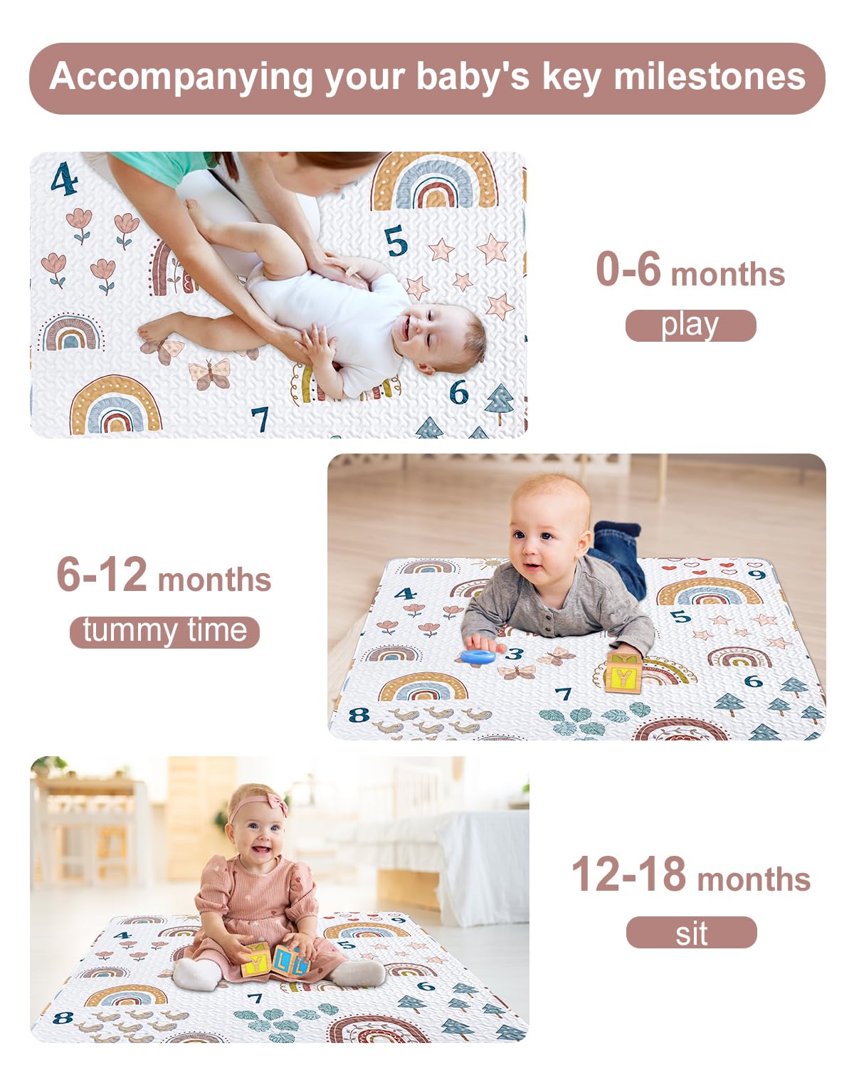 MIIMER Boho Rainbow washable fabric closeup highlighting easy cleaning.