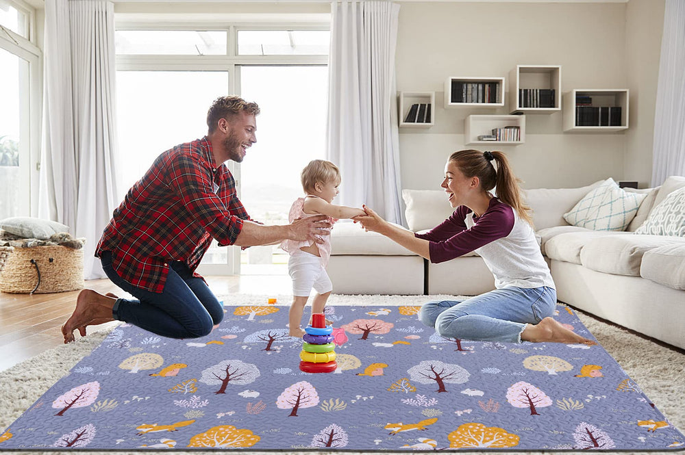 MIIMER Extra-large 63x43 tummy-time play mat ready for exploration