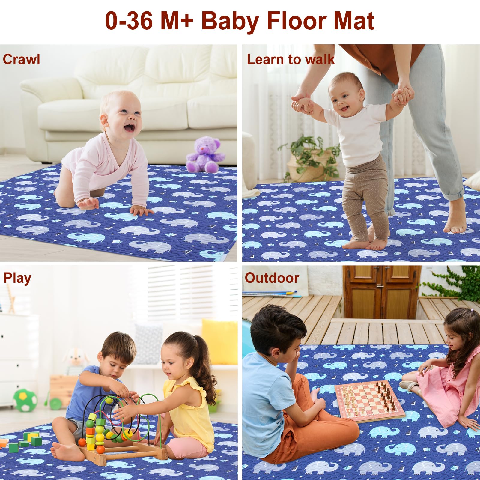 MIIMER foldable portable baby play mat for travel.