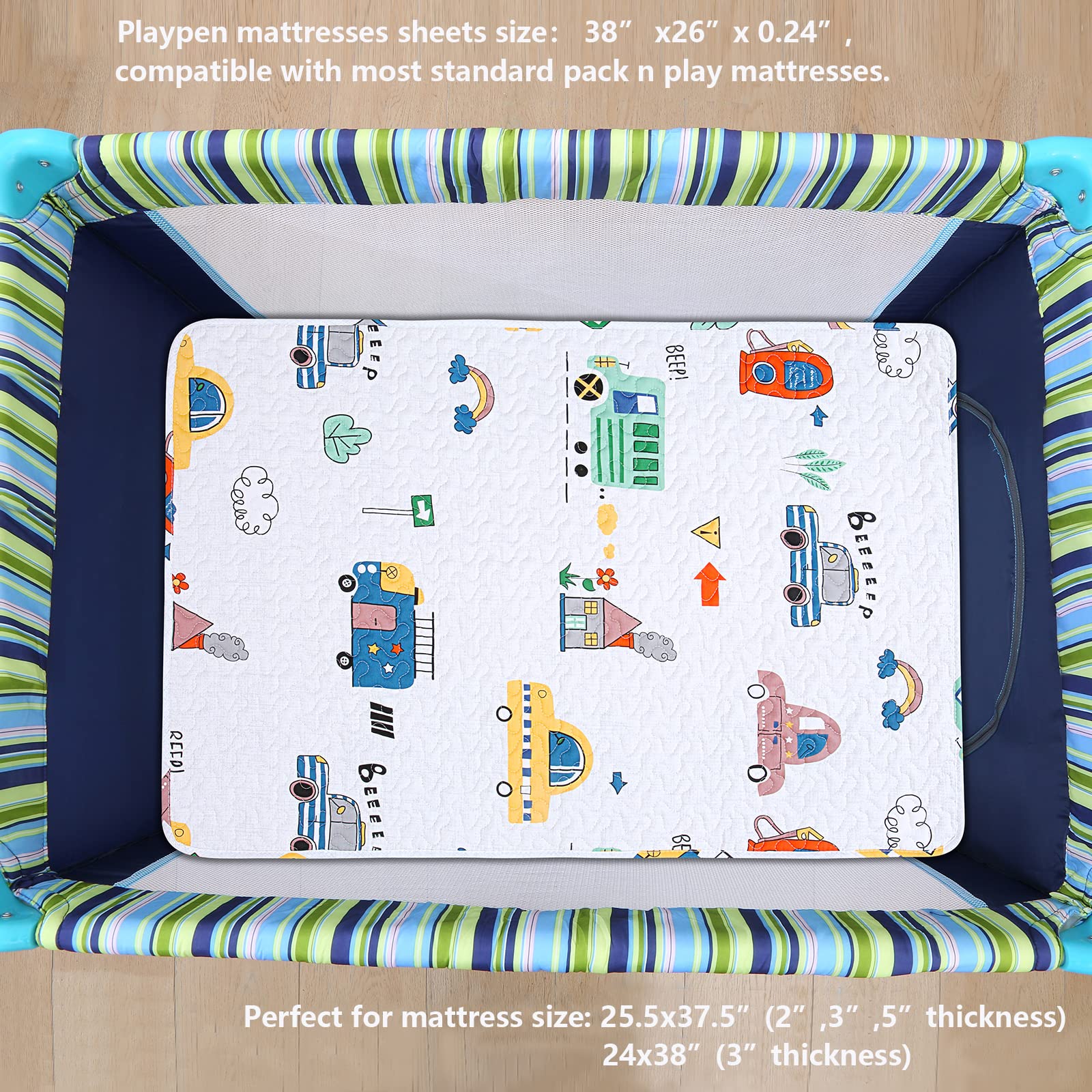 MIIMER pack n play sheet padding foam adds comfort to folding mattresses