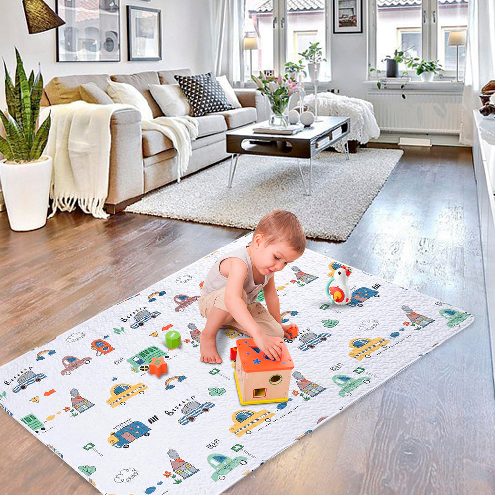 MIIMER portable design supports travel and car rides with a roomy play space