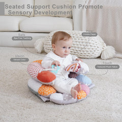 MIIMER tummy time foot prop supports leg positioning during play and sit-up practice.