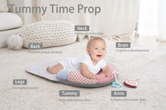 MIIMER silicone teether attached for soothing teething sessions during playtime.