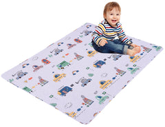 MIIMER washable baby play mat 63x43 laid flat for roomy tummy time and play