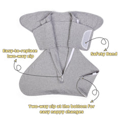 Mikccer Sleep Sack Swaddle bottom zipper open highlights easy diaper changes
