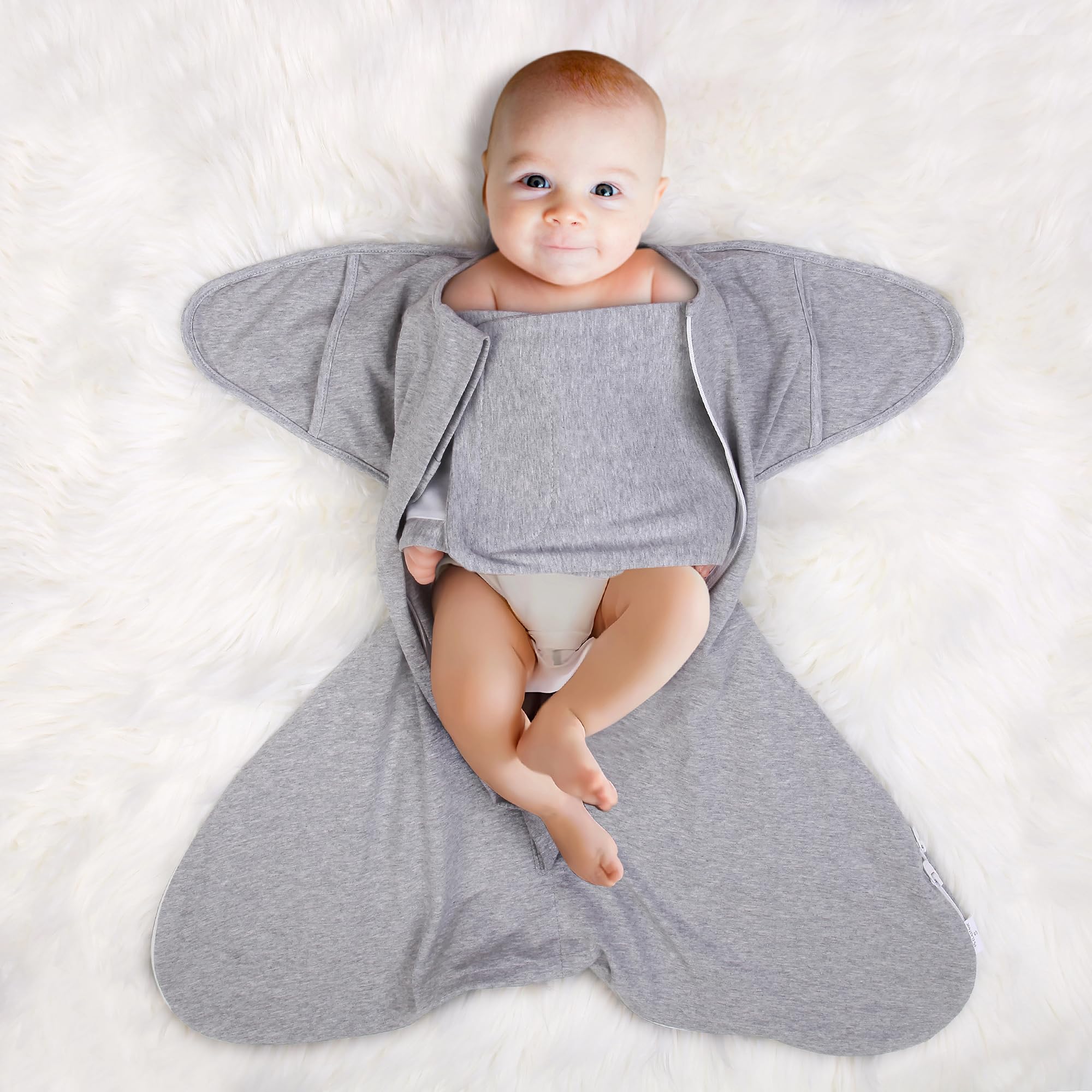 Mikccer Sleep Sack Swaddle hip-friendly design encourages natural leg movement