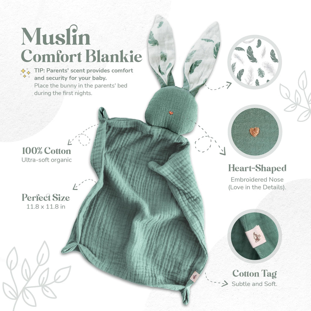 Mikito bandana bib folded flat, double-sided design for growing babies