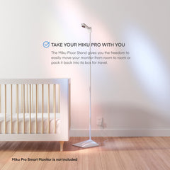 Miku Floor Stand positioned beside crib for easy monitoring access