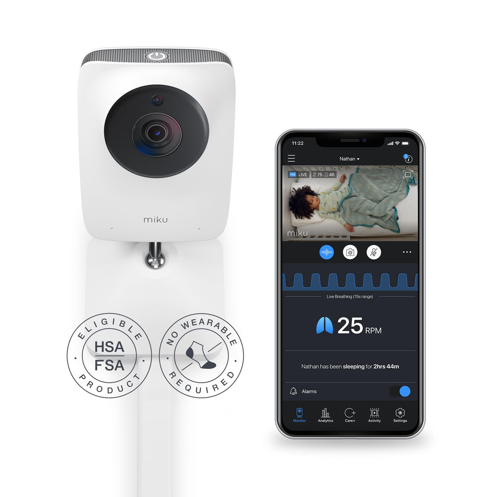 Miku Pro wall-mount view enables secure, convenient baby monitoring.