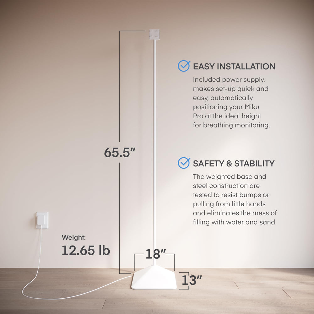 Miku Pro wall mount and floor stand enable flexible placement