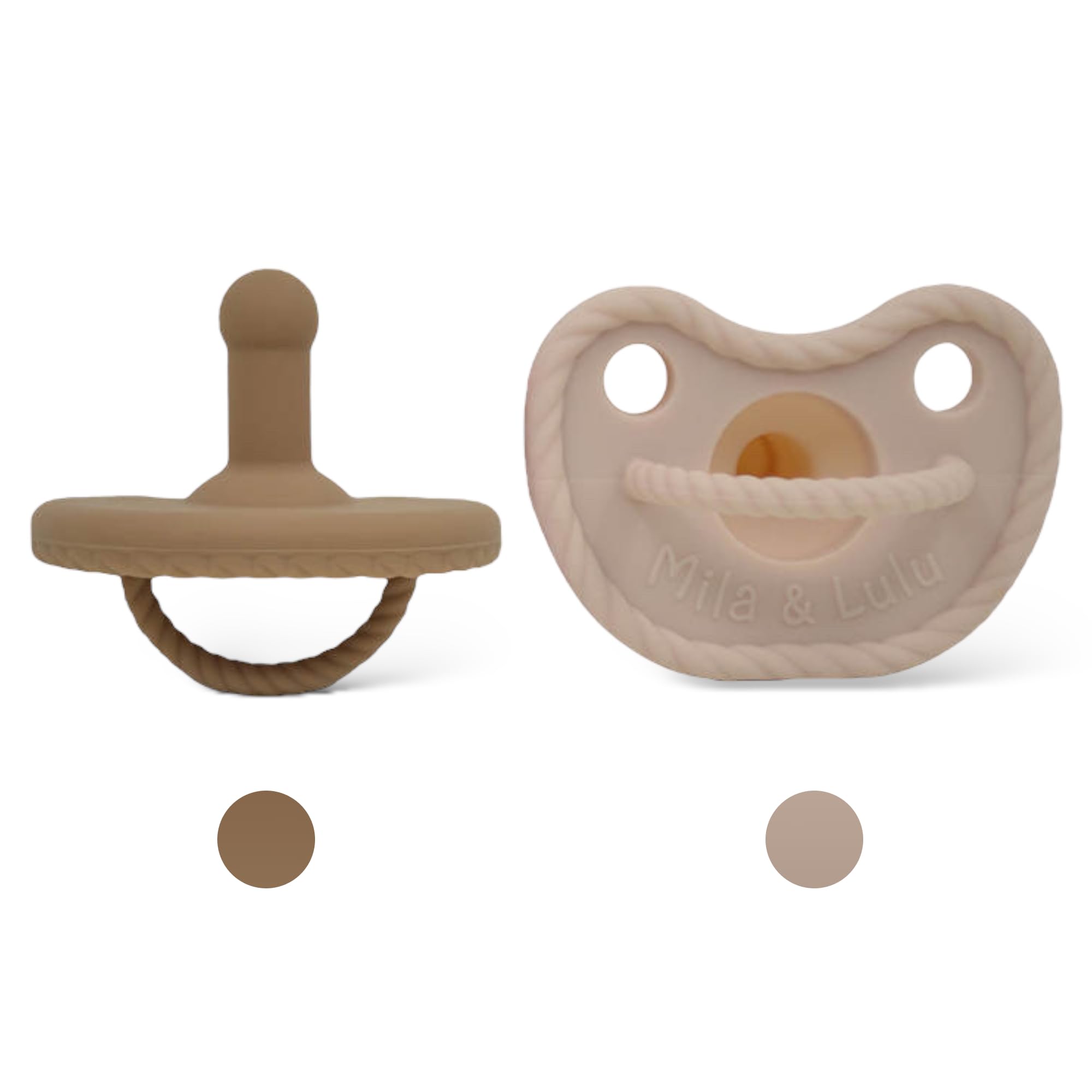 Mila & Lulu round silicone pacifiers with soft nipple soothe newborns gently