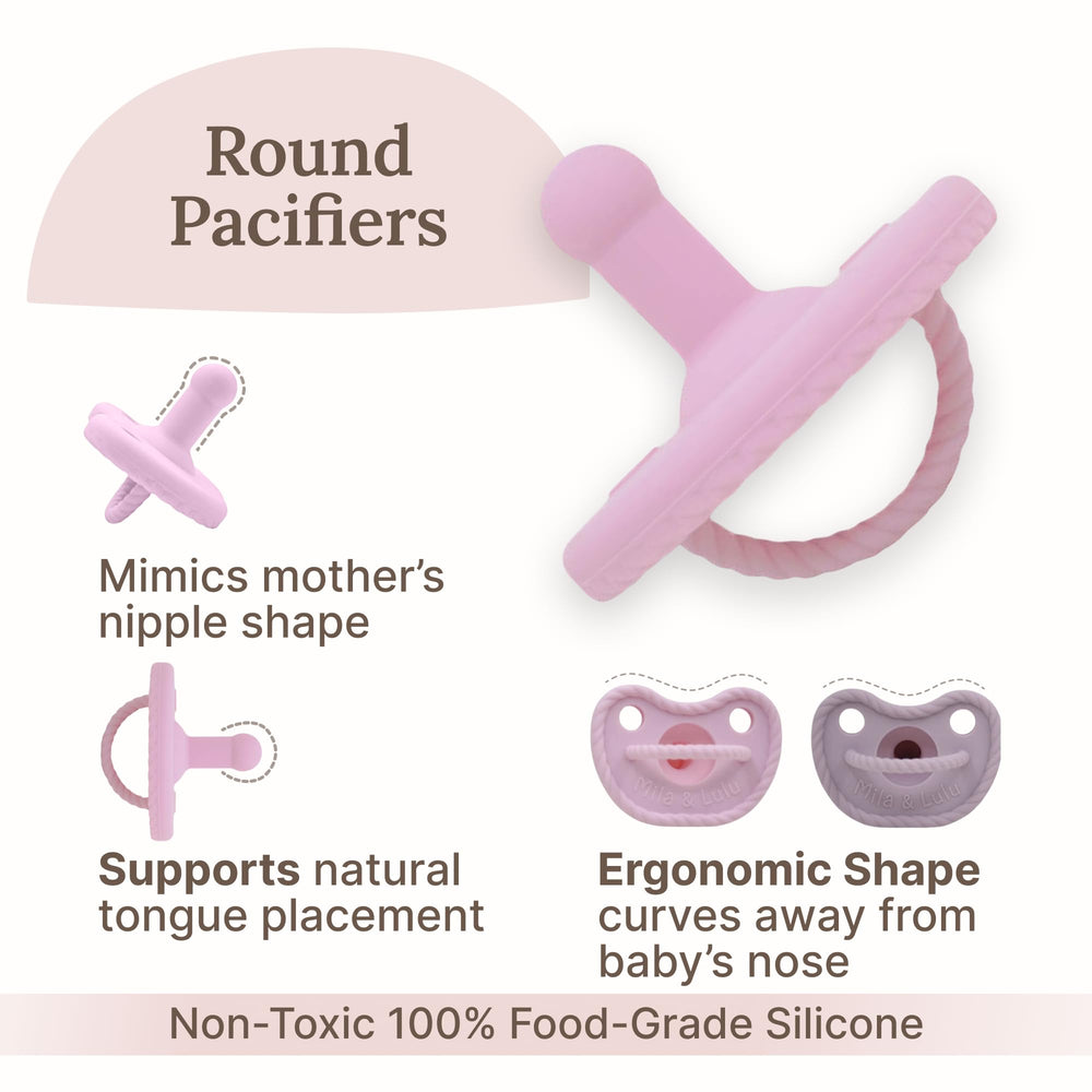 Mila & Lulu USA-designed tested pacifier line built to CPSIA standards.