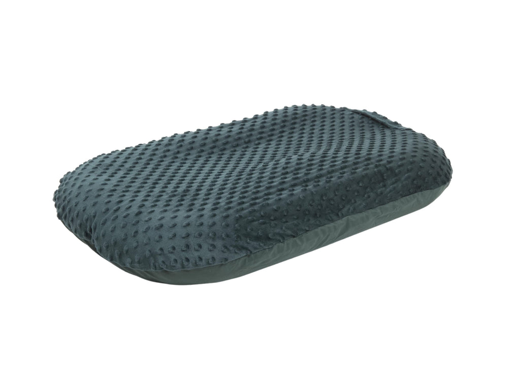 Mila Millie closeup stitching forest, durable seams for daily baby use.