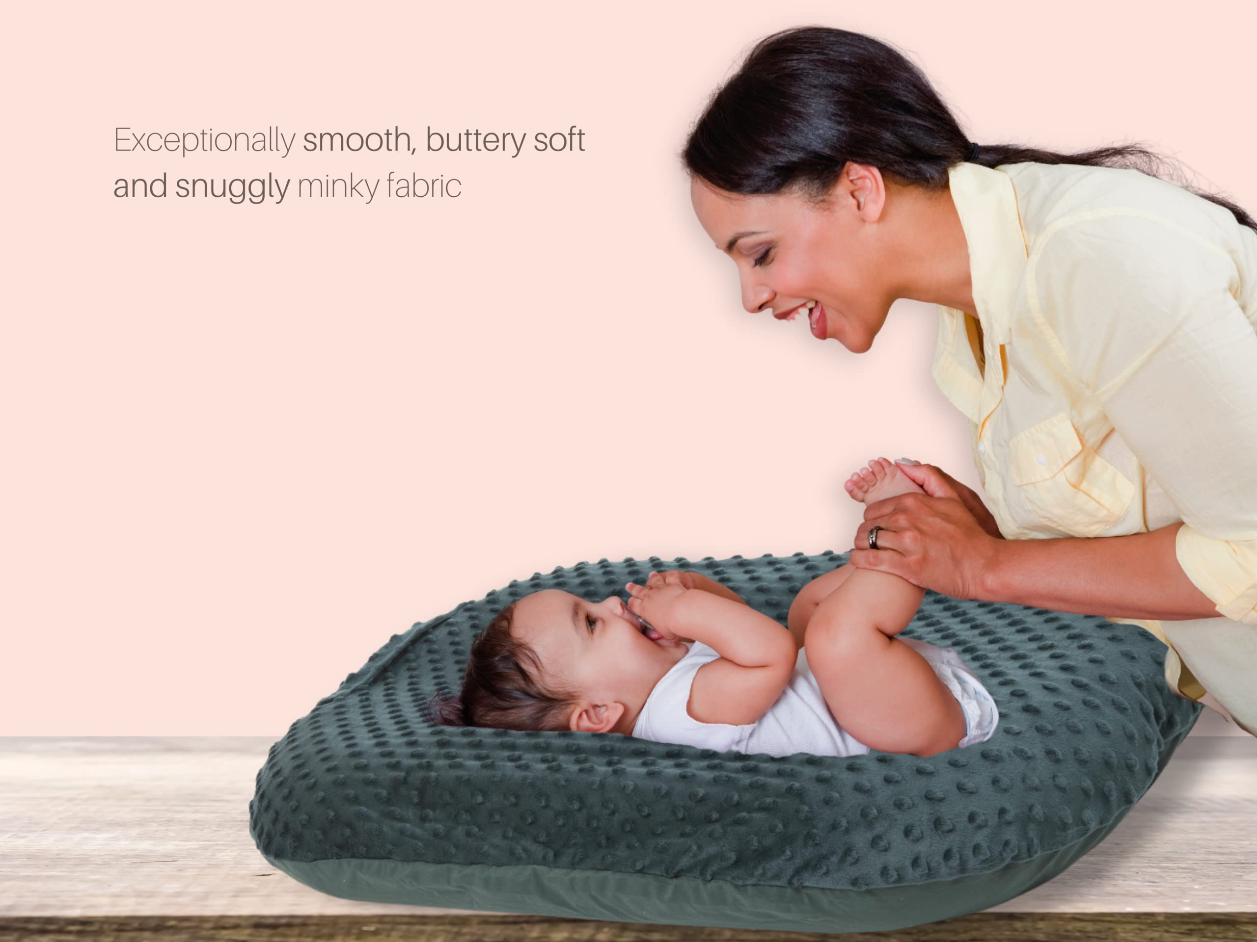 Mila Millie minky-soft surface forest, sensory dots detail offering cozy tactile comfort.