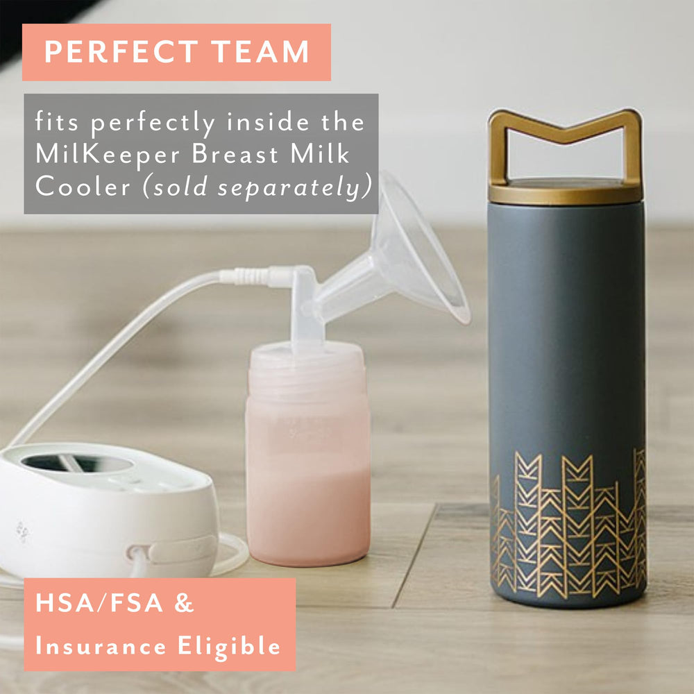 Mila's Keeper bottle transitions from freezer to bottle warmer for flexible storage.