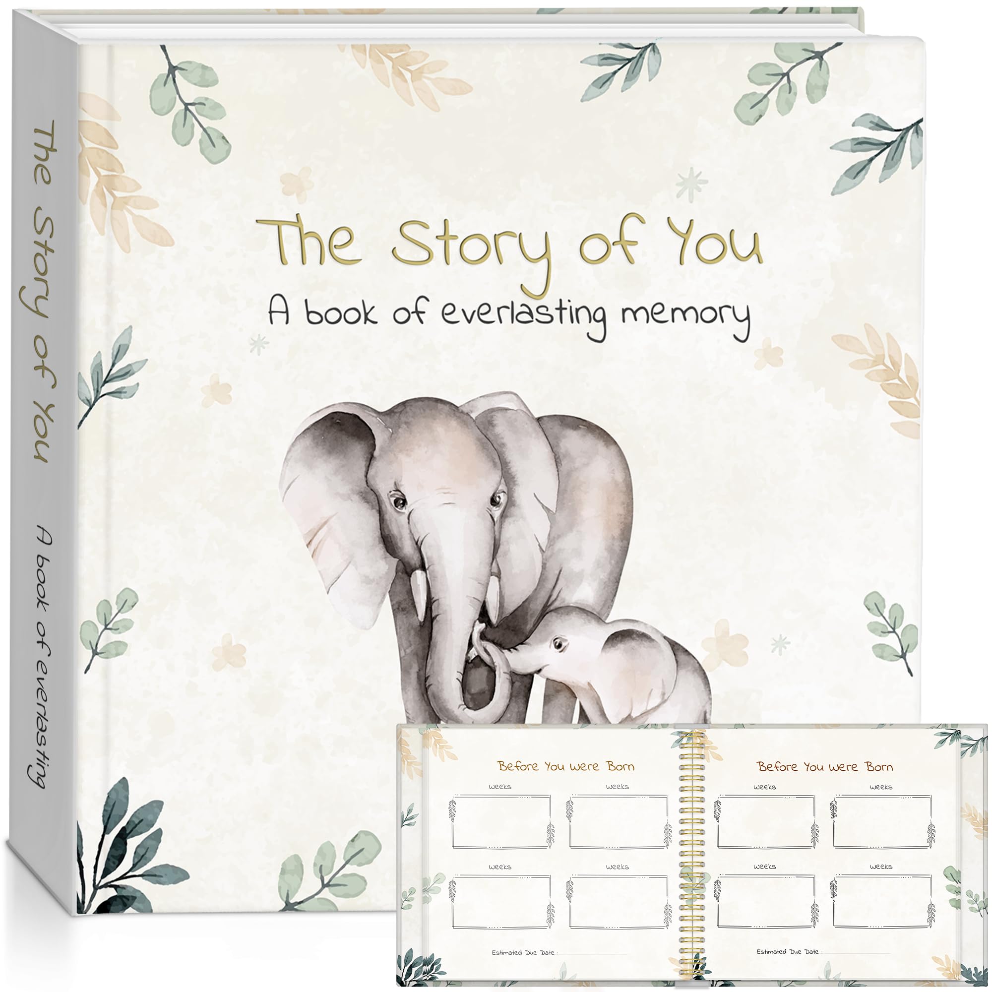 MilBet Store newborn memory book inside pages to capture milestones from pre-birth onward.
