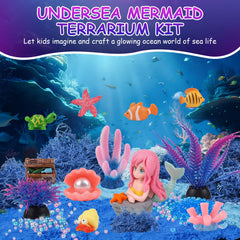 Mileonaim mermaid figures in terrarium—cute companions for creative playtime.