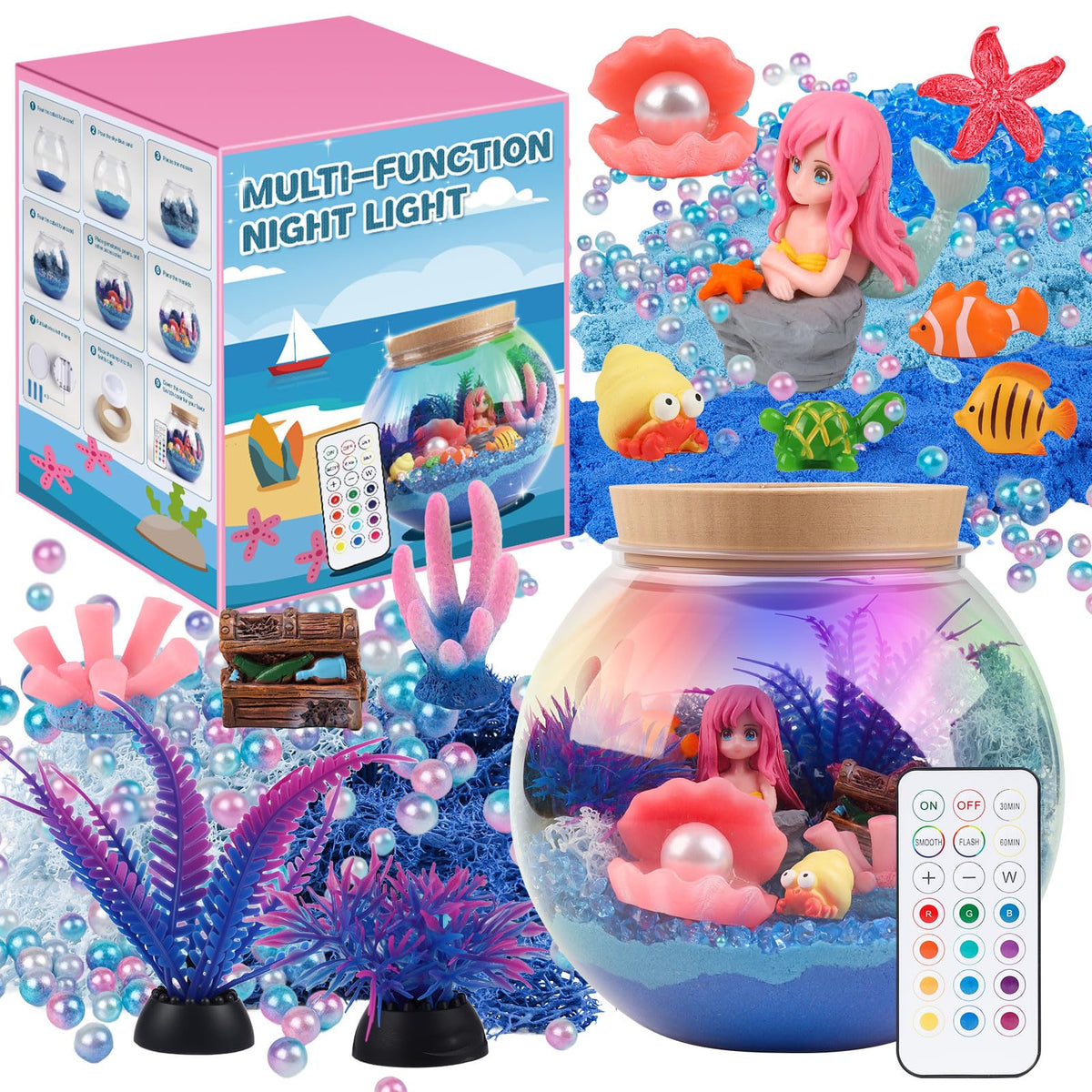 Mileonaim Mermaid Terrarium jar—captivating centerpiece for imaginative underwater storytelling.