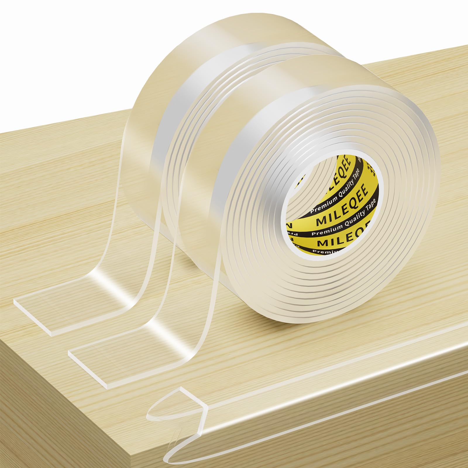 MILEQEE clear edge protector strip on table corner protects kids from sharp edges.