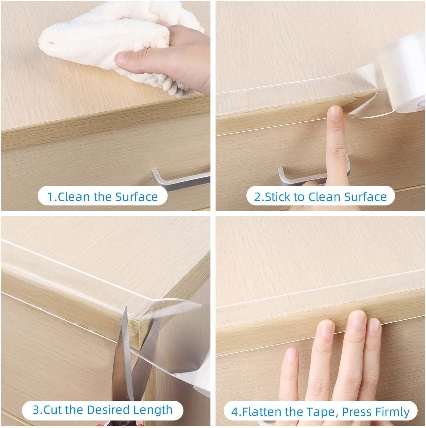 MILEQEE Clear Edge Strip installation is quick and residue-free