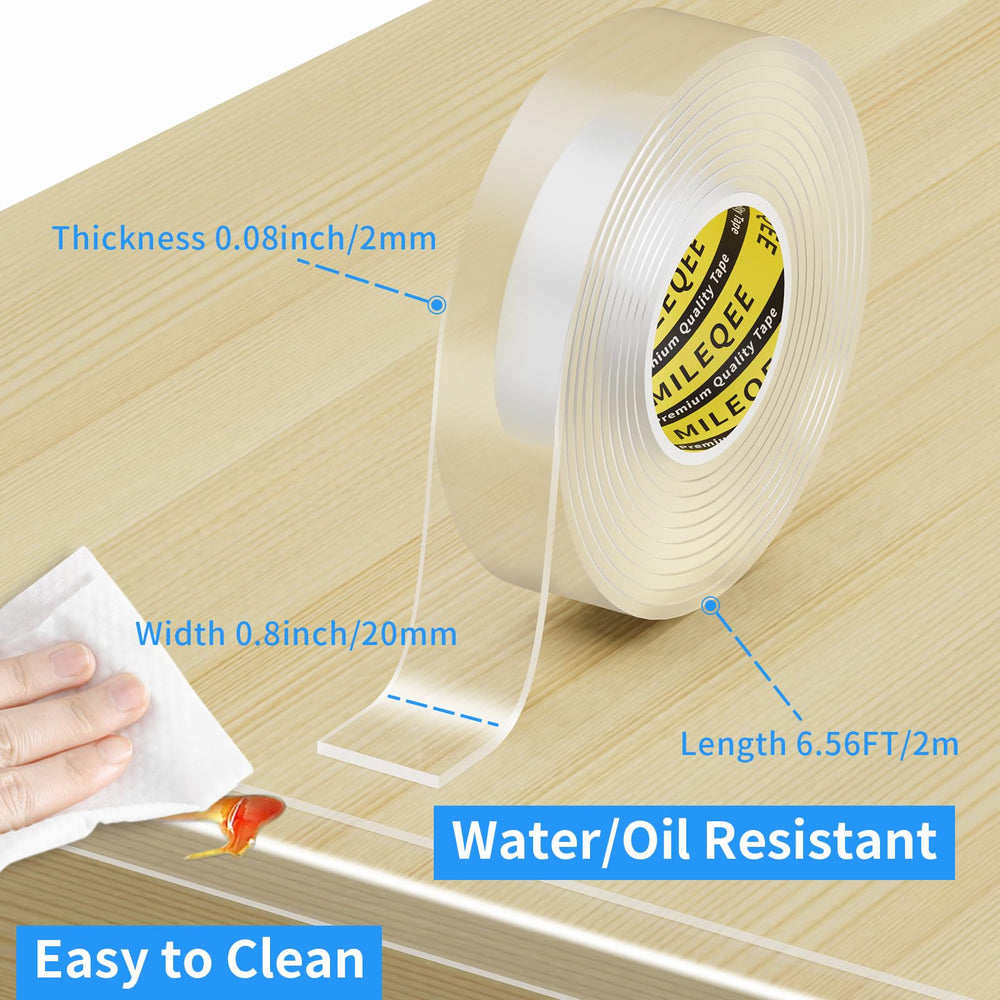 MILEQEE edge protector adhesive backside close-up shows strong, residue-free adhesion.
