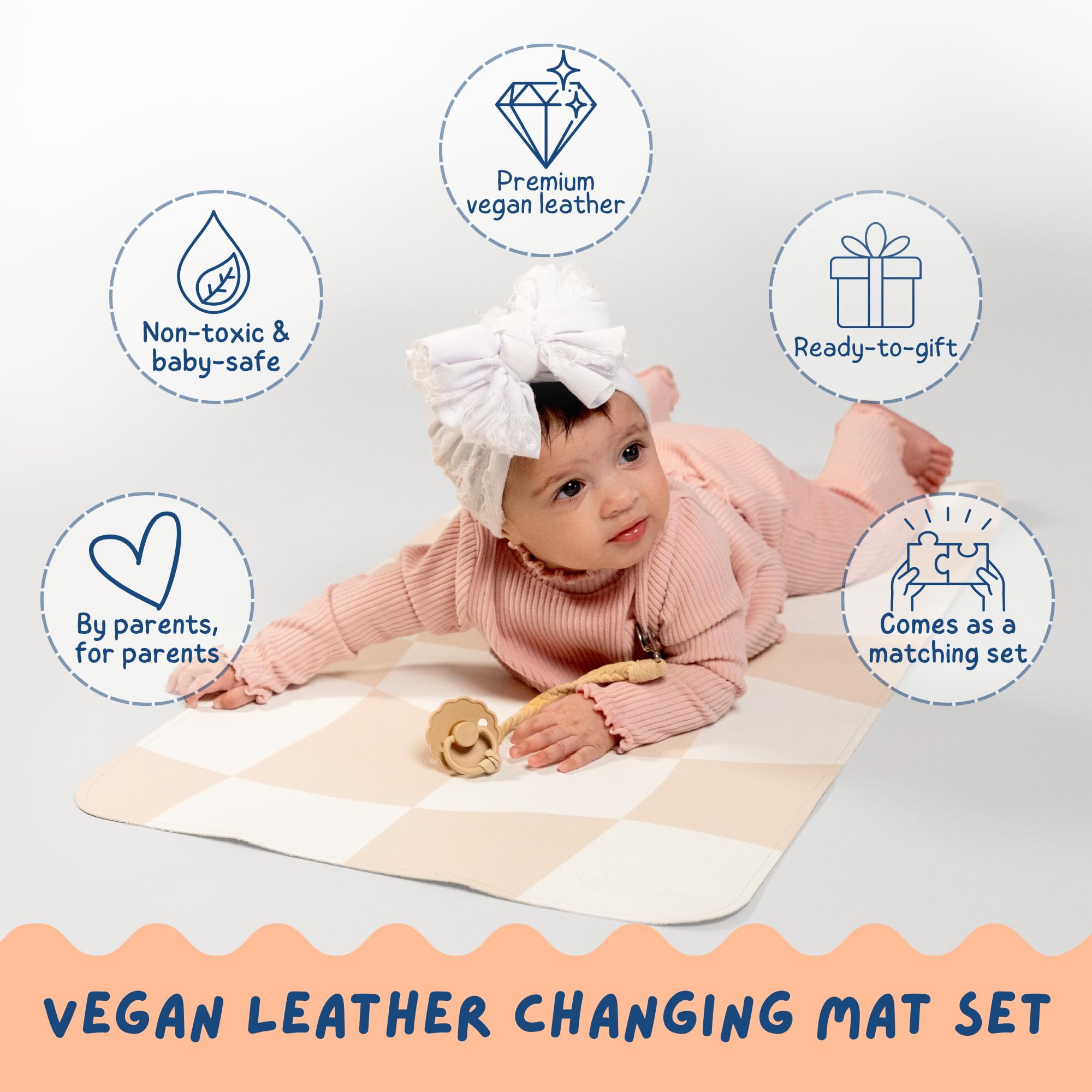 Miles of Wonder reusable wet bag with changing mat, waterproof and easy to wipe.