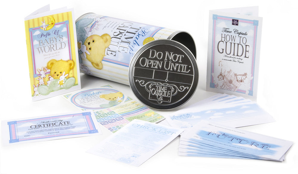 Milestone Collection keepsake inside container captures cherished memory moments.