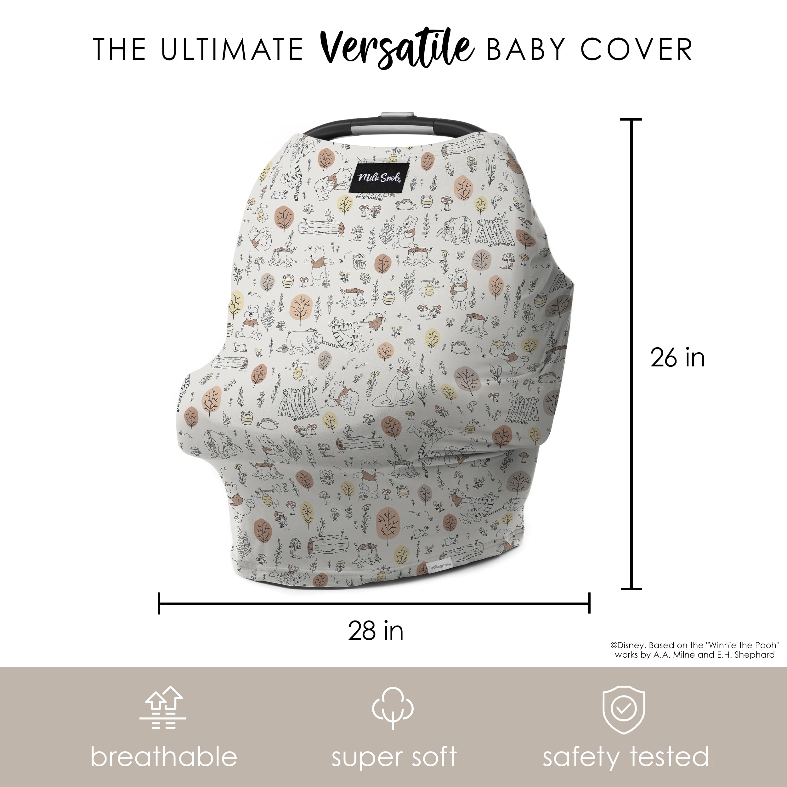 Milk Snob Disney 5-in-1 high chair cover protects baby during meals with Disney style.
