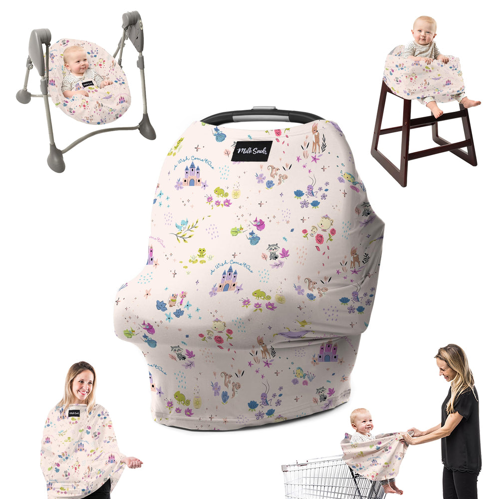 Milk Snob Disney car-seat cover for privacy and sun protection on the go.