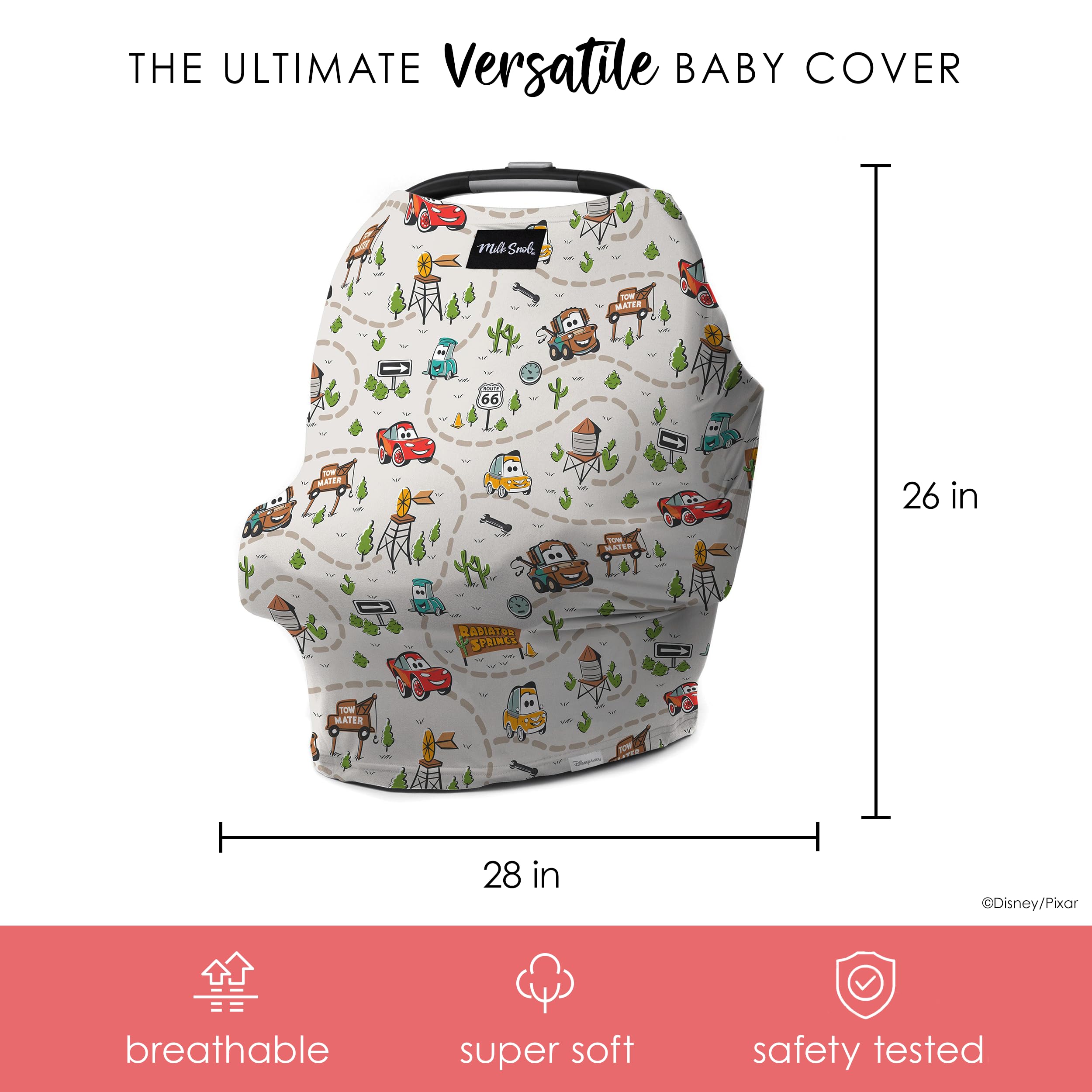 Milk Snob Disney Cars 5-in-1 car-seat canopy for discreet checks