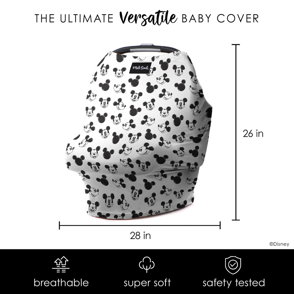 Milk Snob Disney cover provides privacy at the high chair during meals.