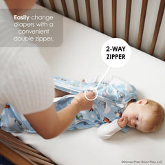 Milk Snob Disney sleeping sack zipper detail enables quick nightly changes.
