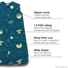Milk Snob Disney sleeping sack zipper detail enables easy on off and changes