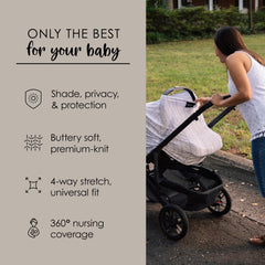 Milk Snob Original 5-in-1 cover for stroller and high chair privacy.