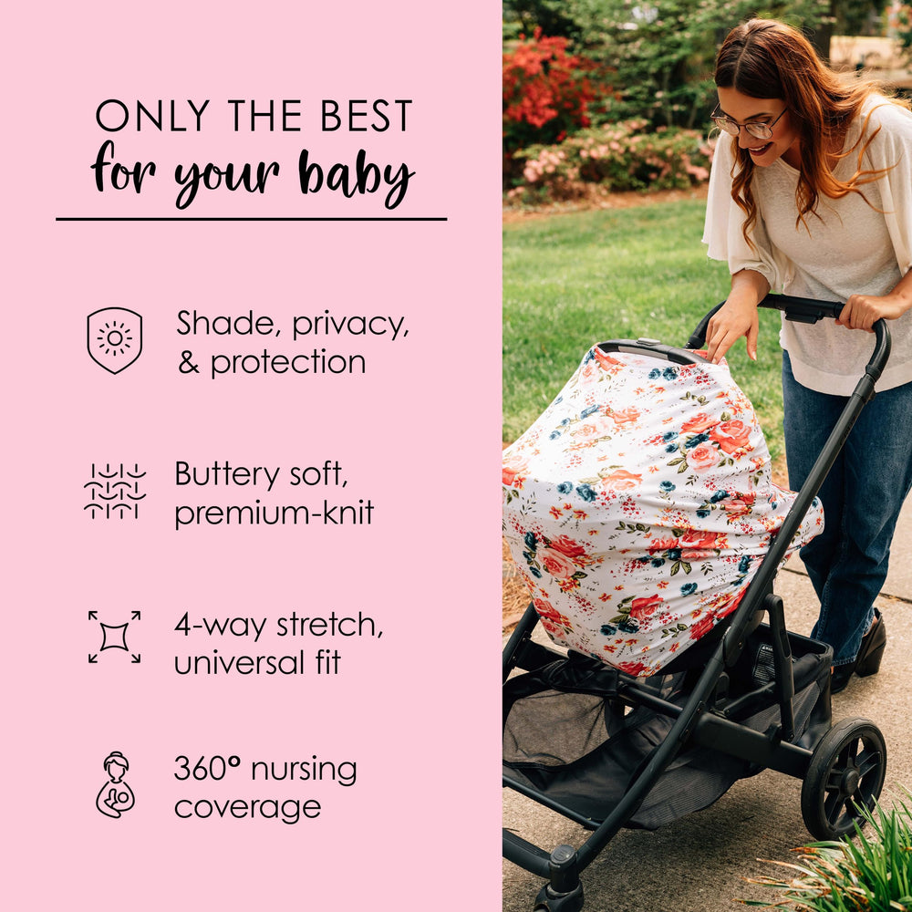 Milk Snob Original 5-in-1 cover stroller shield for outings.